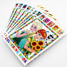 Load image into Gallery viewer, 8 Style Snow Princess Girls Coloring Book Sticker Book For kids Children Adults colouring Painting Drawing story color art books
